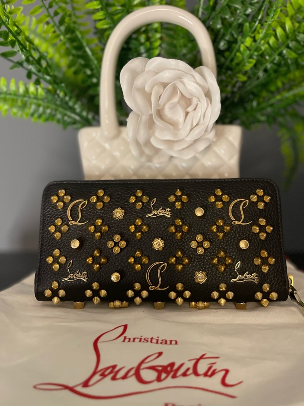 NWT Christian Louboutin Black Panettone Wallet
